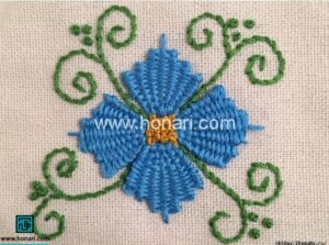 گلدوزی برگ گل بهاری