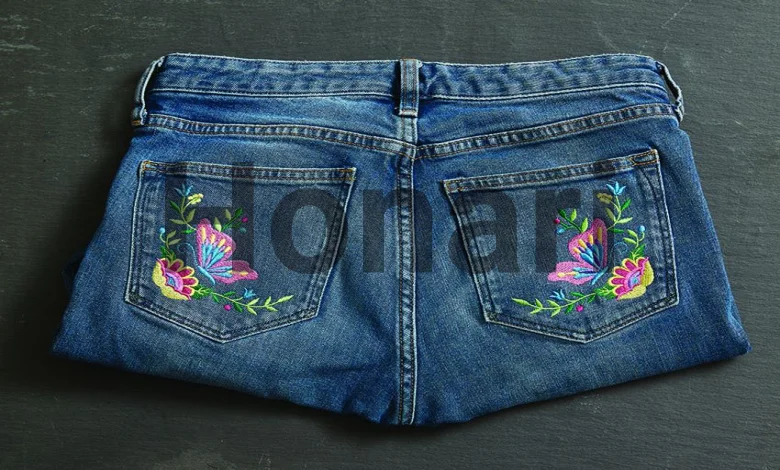 طرح گلدوزی روی شلوار