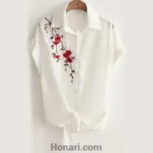 طرح گلدوزی روی پیراهن دخترانه