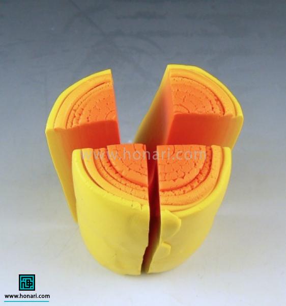 آموزش ساخت گل آفتابگردان با خمیر فیمو-مرحله 6 حالا یه برش دیگه عمود به برش قبلی ایجاد کنین.