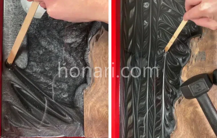 ایجاد طرح با چوب بستنی در ساخت سینی رزینی