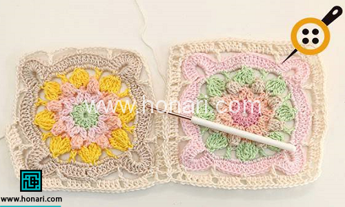 آموزش بافت روبالشی موتیف دکوراتیو