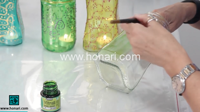 ساخت گلدان و جا شمعی با شیشه مربا