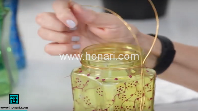 آموزش ویترای و ساخت گلدان و جا شمعی با شیشه مربا