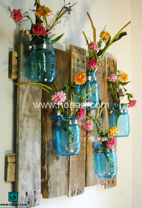 ساخت گلدون با شیشه رب و مربا