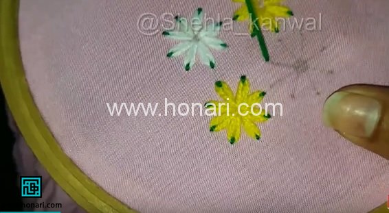 گلدوزی با دست ساده