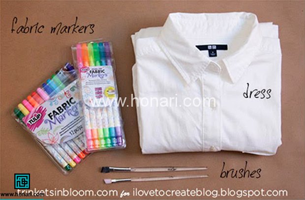 آموزش تکنیک نقاشی آبرنگی با ماژیک روی پارچه