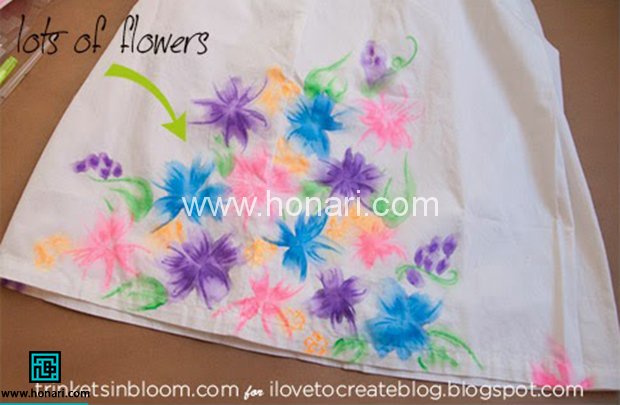 آموزش تکنیک نقاشی آبرنگی با ماژیک روی پارچه