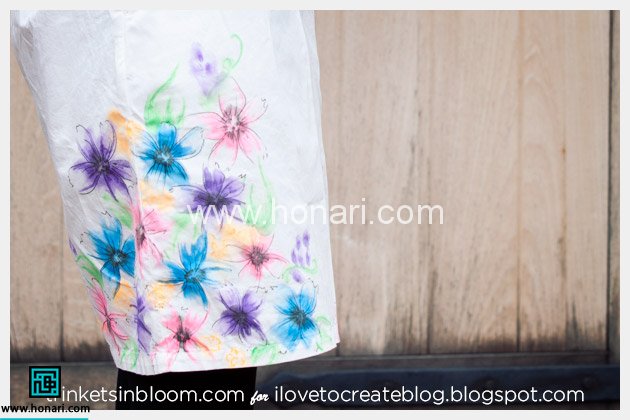 آموزش تکنیک نقاشی آبرنگی با ماژیک روی پارچه