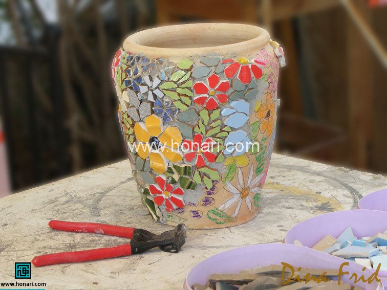 معرق کاشی روی سفال