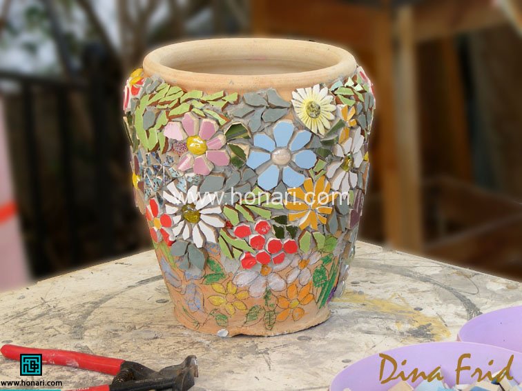 معرق کاشی روی سفال