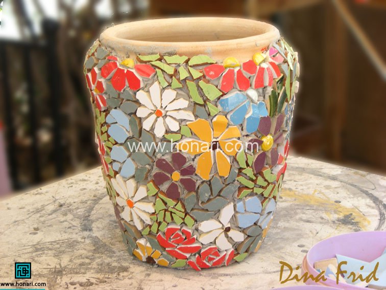 معرق کاشی روی سفال