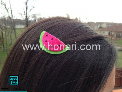 ساخت گیره مو به شکل هندوانه