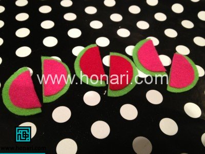 ساخت گیره مو به شکل هندوانه