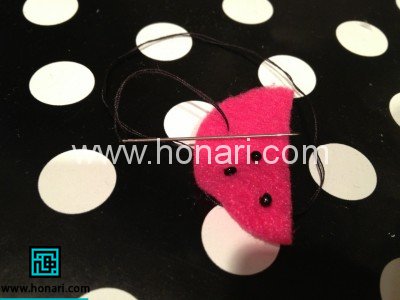 ساخت گیره مو به شکل هندوانه