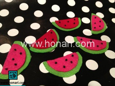 ساخت گیره مو به شکل هندوانه