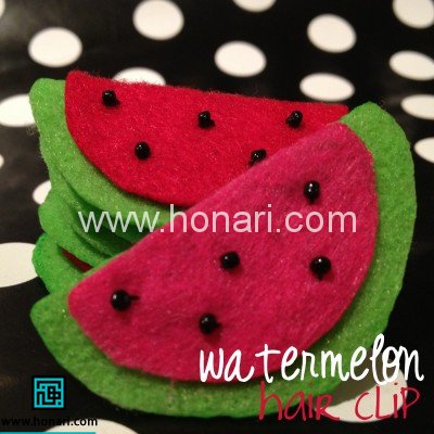 ساخت گیره مو به شکل هندوانه