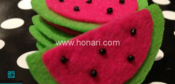 ساخت گیره مو به شکل هندوانه