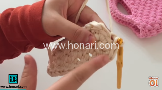 آموزش بافت کیف با کاموا تریکو