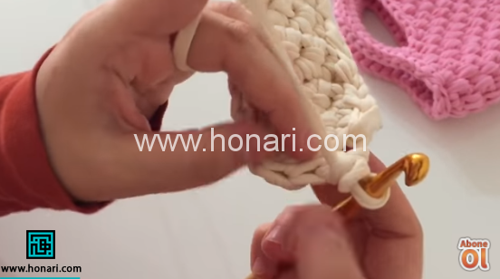 آموزش بافت کیف با کاموا تریکو