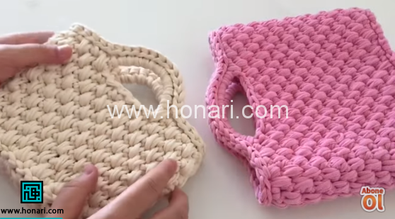 آموزش بافت کیف با کاموا تریکو