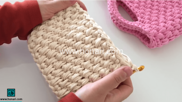 آموزش بافت کیف با کاموا تریکو