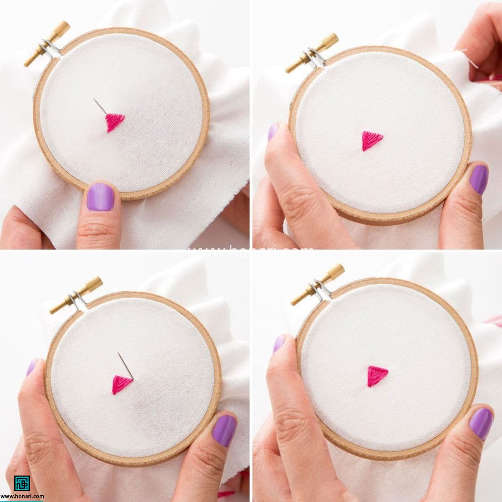 گلدوزی روی کیف لی