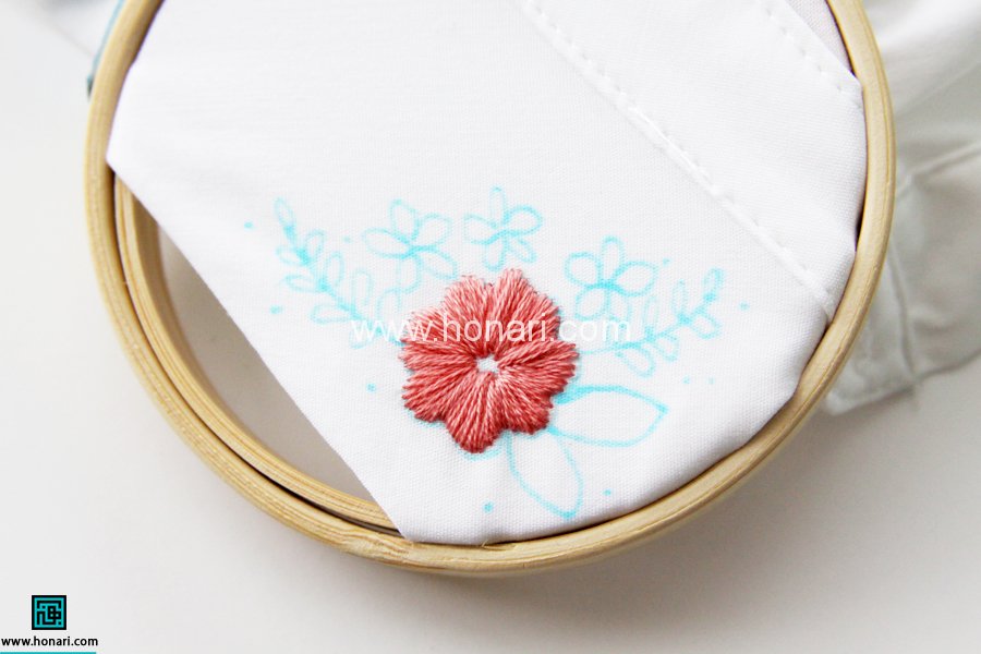 گلدوزی بادست گلدوزی روی لباس