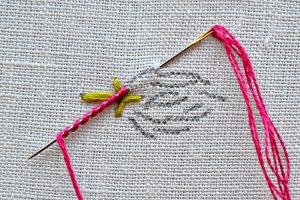 آموزش گل گلدوزی