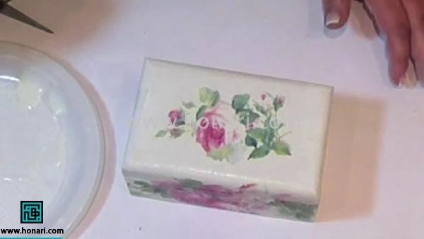 اموزش جعبه با طرح گل رز