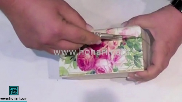 اموزش جعبه با طرح گل رز