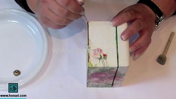 اموزش جعبه با طرح گل رز