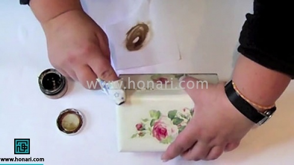 اموزش جعبه با طرح گل رز