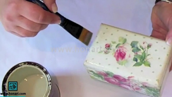 اموزش جعبه با طرح گل رز