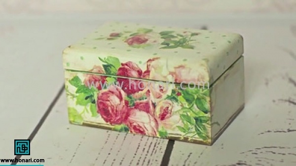 اموزش جعبه با طرح گل رز