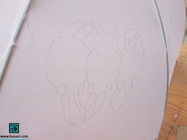 آموزش نقاشی روی پارچه چتر