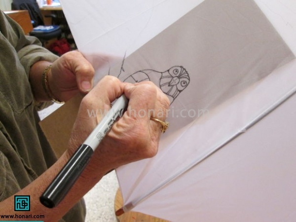 آموزش نقاشی روی پارچه چتر
