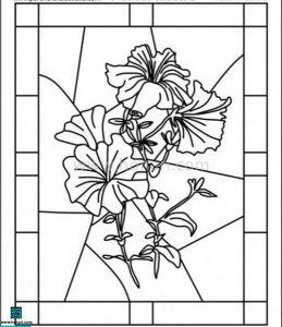 طرح نقاشی گل اطلسی