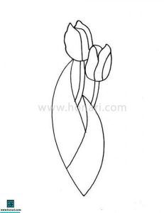 طرح نقاشی غنچه لاله