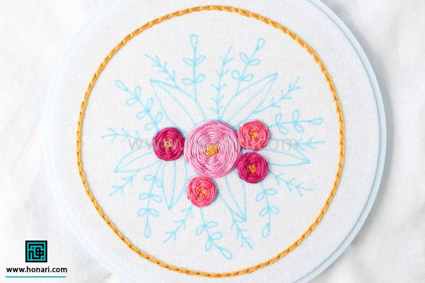 اموزش دوخت رز عنکبوتی