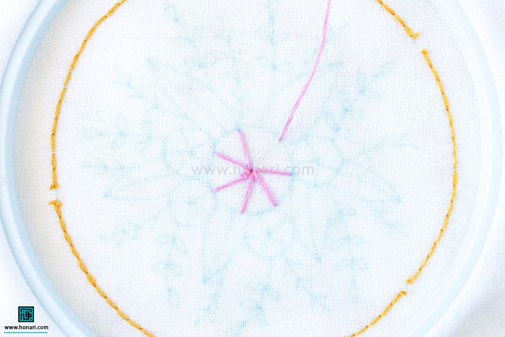 اموزش دوخت گل رز عنکبوتی