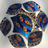 نمونه‌کار آموزش ظروف هفت سین ویترای طرح ماهی
