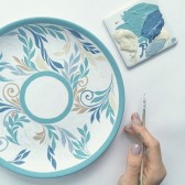 نمونه‌کار آموزش نقاشی روی سفال و کاشی با رنگ لعاب سرد
