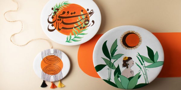 آموزش نقاشی روی بشقاب سفالی