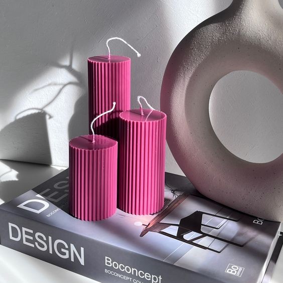 شمع فانتزی صورتی