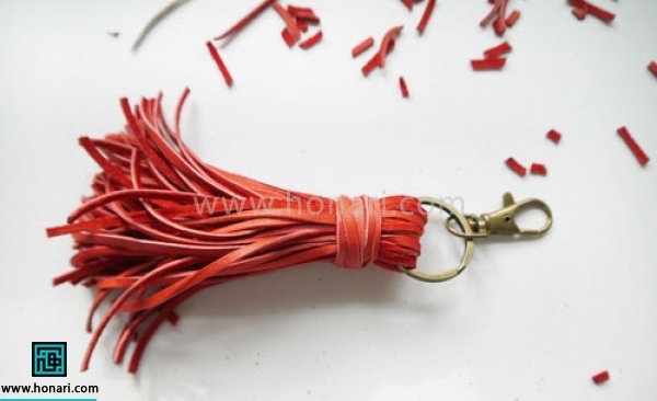 اموزش ساخت آویز چرمی -مرحله 10 کار نهایی