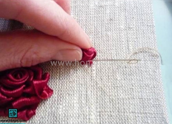 غنچه باید کاملا محکم شود به پارچه