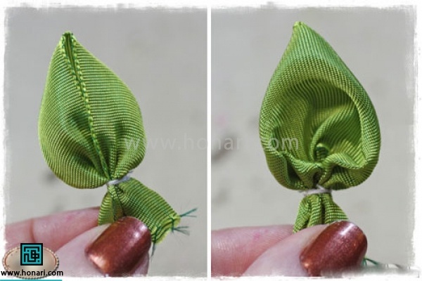 پیچیدن نخ باید زیاد باشد تا کاملا پایین برگ محکم شود که از هم باز نشود و در اخر یک گره میزنیم