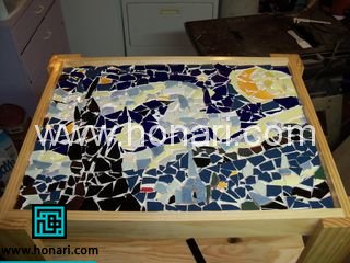 میز معرق کاشی شب پر ستاره