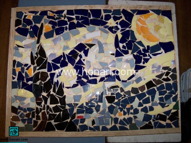 میز معرق کاشی شب پر ستاره